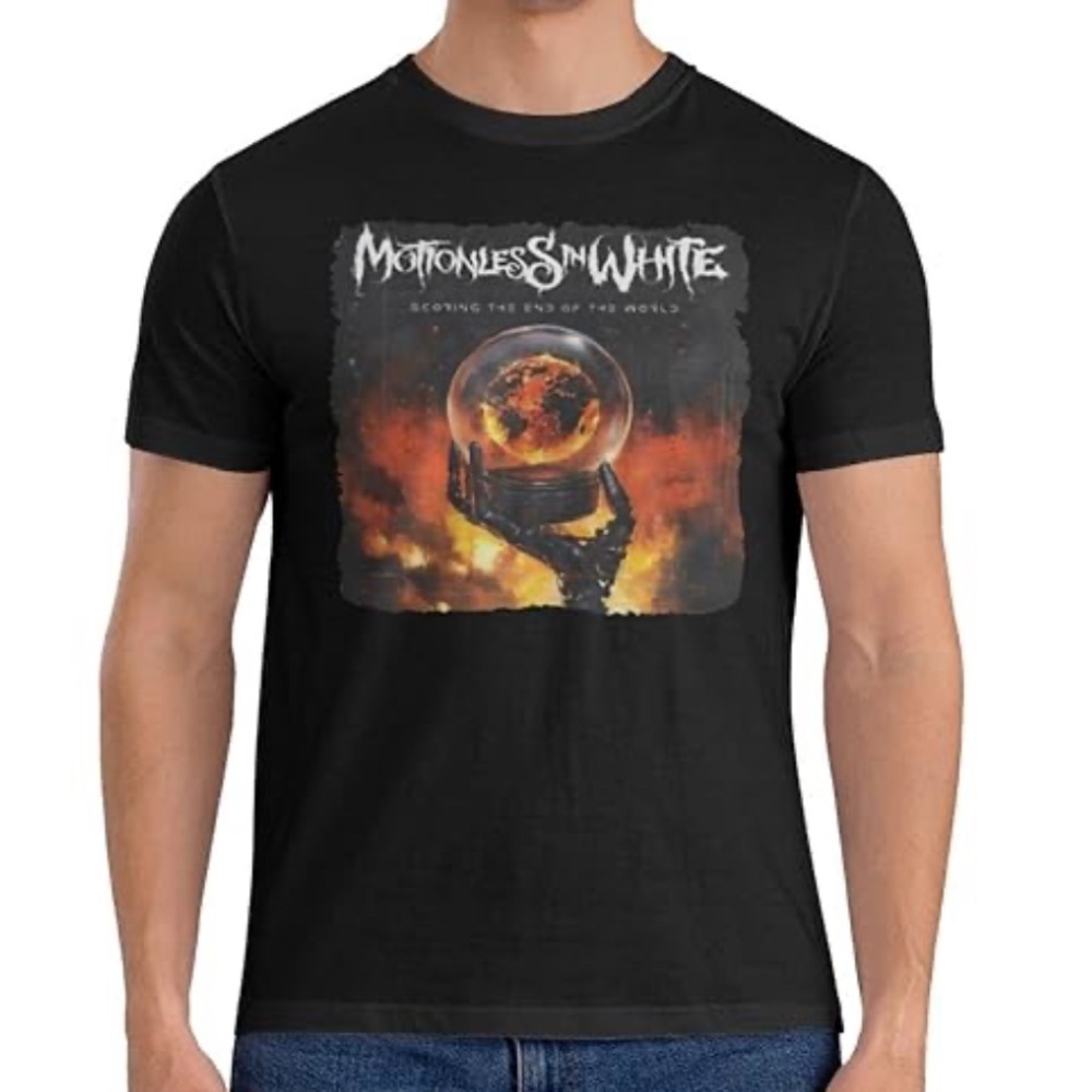 Motionless In White Black Graphic Mens Med Band Tour T-Shirt 2022 Tour Like New